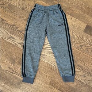 Adidas Kids Heather Gray Joggers with Black Accents